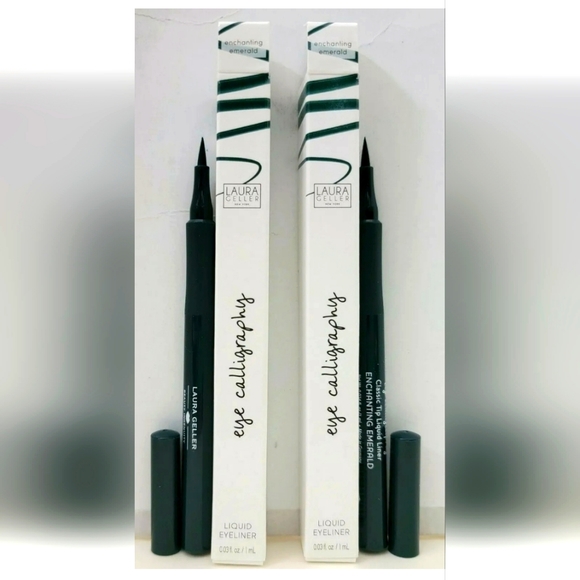 2 pk LAURA GELLER Eye Calligraphy Liquid Eyeliner 0.03 oz ENCHANTING EMERALD - Picture 1 of 4